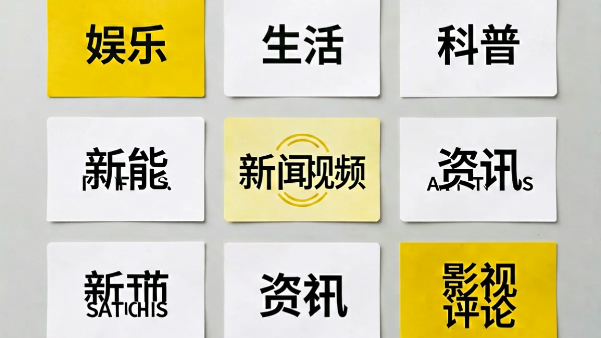 香蕉视频平台内容范围示意图，展示多个视频类目分区卡片，包括娱乐、教程、资讯等分类标签